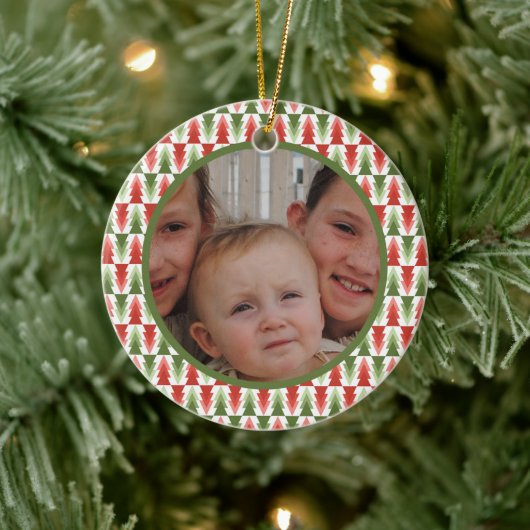 Geometric Christmas Tree Grove セラミックオーナメント (ツリー)