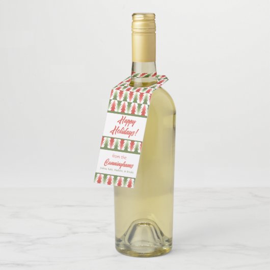 Geometric Christmas Tree Grove ボトルネックタグ (アングル)