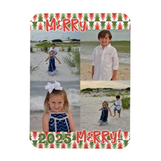 Geometric Christmas Tree Grove マグネット (縦)