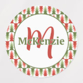 Geometric Christmas Tree Grove ラベル (デザイン1)