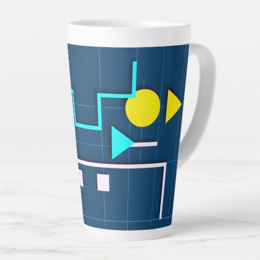Geometric Circuit Mug カフェラテマグ (右アングル)