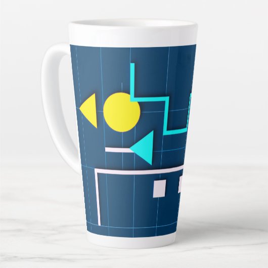 Geometric Circuit Mug カフェラテマグ (左アングル)