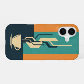 Geometric Coffee Cup iPhone 16ケース (裏面横)