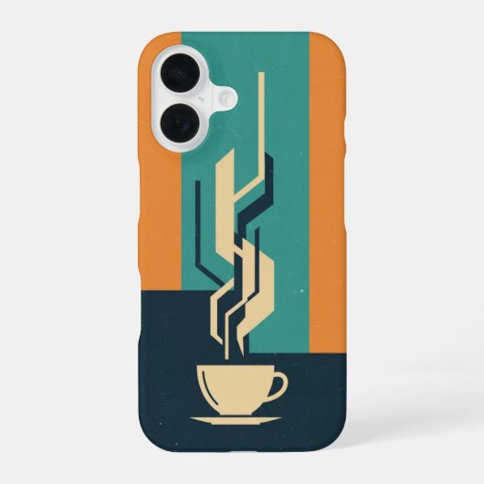 Geometric Coffee Cup iPhone 16ケース (裏面)