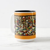 Geometric Coffee Design Mug ツートーンマグカップ (正面左)