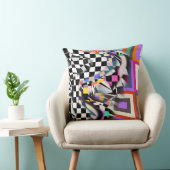 Geometric Collage Abstract Textile Pattern クッション (椅子)