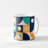 Geometric color composition template with abstract コーヒーマグカップ (正面右)