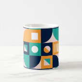 Geometric color composition template with abstract コーヒーマグカップ (中央)