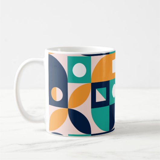 Geometric color composition template with abstract コーヒーマグカップ (左)