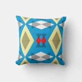 Geometric Convergence in Blue and Gold クッション (正面)