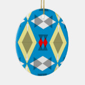Geometric Convergence in Blue and Gold セラミックオーナメント (右)