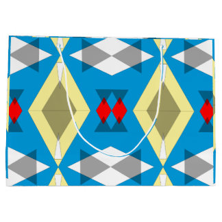Geometric Convergence in Blue and Gold ラージペーパーバッグ