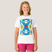 Geometric Convergence in Blue and Gold Tシャツ (正面フル)