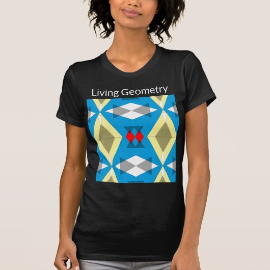 Geometric Convergence in Blue and Gold Tシャツ (正面)