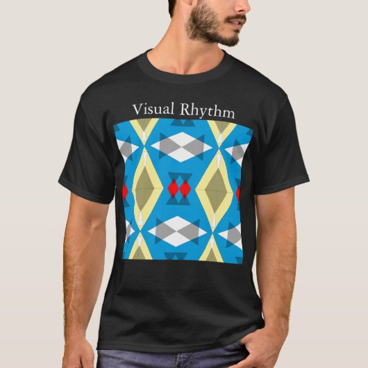 Geometric Convergence in Blue and Gold Tシャツ (正面)