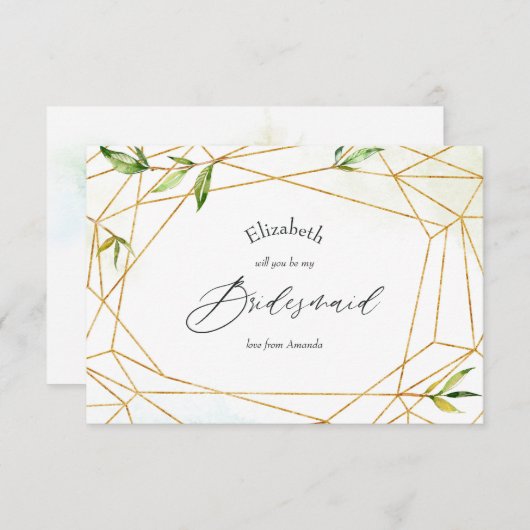 Geometric Crystal結婚's Be My Bridesmaid 招待状 (正面/裏面)