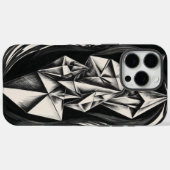 Geometric Crystal Black and White iPhone Case Case-Mate iPhoneケース (裏面 (横))