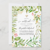 Geometric Crystal Greenery Online 結婚 Virtual 招待状 (正面)