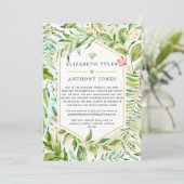 Geometric Crystal Greenery Virtual 結婚's 案内状 (スタンド正面)