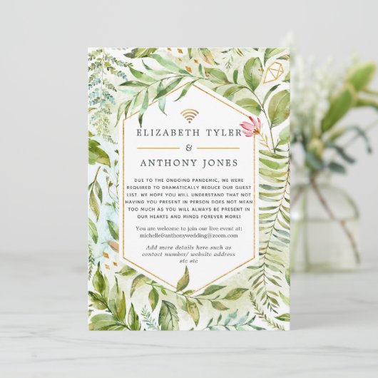 Geometric Crystal Greenery Virtual 結婚's 案内状 (スタンド正面)