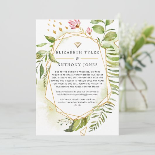 Geometric Crystal Greenery Virtual 結婚's 案内状 (スタンド正面)