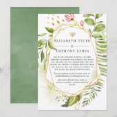 Geometric Crystal Greenery Virtual 結婚's 案内状 (正面/裏面)