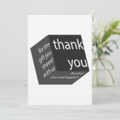 Geometric Cube High Techの結婚ギフトありがとう サンキューカード (スタンド正面)