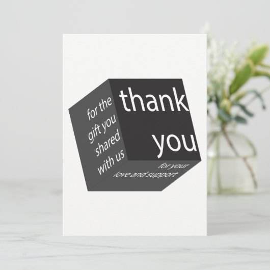 Geometric Cube High Techの結婚ギフトありがとう サンキューカード (スタンド正面)