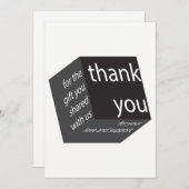 Geometric Cube High Techの結婚ギフトありがとう サンキューカード (正面/裏面)