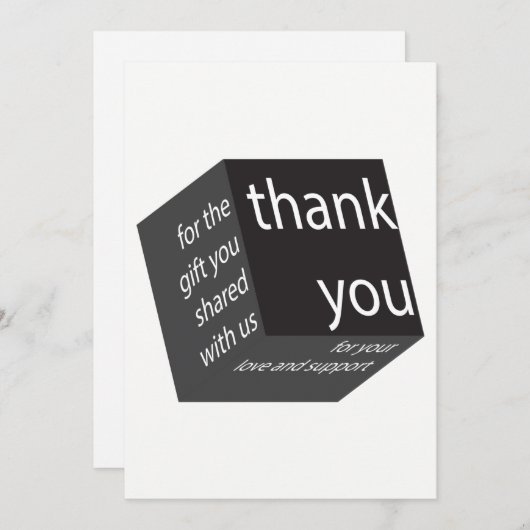 Geometric Cube High Techの結婚ギフトありがとう サンキューカード (正面/裏面)