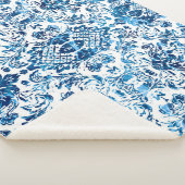 Geometric damask seamless pattern with grunge text シェルパブランケット (3/4)
