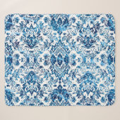 Geometric damask seamless pattern with grunge text シェルパブランケット (正面(横))
