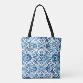 Geometric damask seamless pattern with grunge text トートバッグ (裏面)
