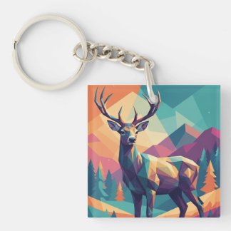 Geometric Deer Keychain キーホルダー