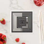Geometric Depth Grid スタンダードカクテルナプキン (インサイチュ)