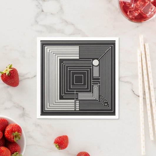 Geometric Depth Grid スタンダードカクテルナプキン (インサイチュ)