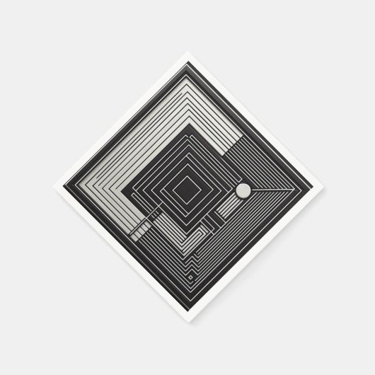 Geometric Depth Grid スタンダードカクテルナプキン (角)