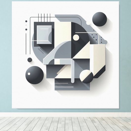 Geometric Depth Structure キャンバスプリント (インサイチュ (ウッドフロア))