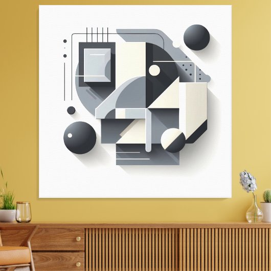 Geometric Depth Structure キャンバスプリント (インサイチュ (リビング))