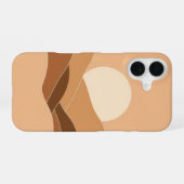 Geometric Desert Sunset:シンプルな勉強 iPhone 16ケース (裏面横)
