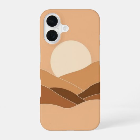Geometric Desert Sunset:シンプルな勉強 iPhone 16ケース (裏面)