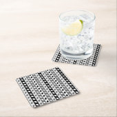 Geometric Design, gray, black, white, スクエアペーパーコースター (インサイチュ)