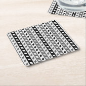 Geometric Design, gray, black, white, スクエアペーパーコースター (アングル)