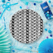 Geometric Design, gray, black, white, ペーパープレート (パーティー)