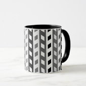 Geometric Design, gray, black, white, マグカップ (正面右)