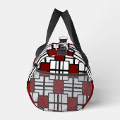 Geometric Design in Deep Red, White & Black ダッフルバッグ (右)