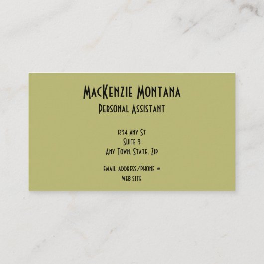 Geometric Design in Olive, Rust, Mustard 名刺 (裏面)