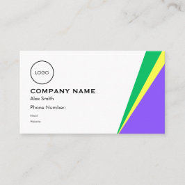 Geometric Design in Purple, Green and Yellow 名刺