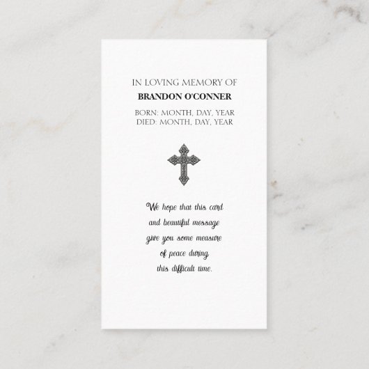 Geometric Design Serenity Prayer White and Gray  名刺 (裏面)