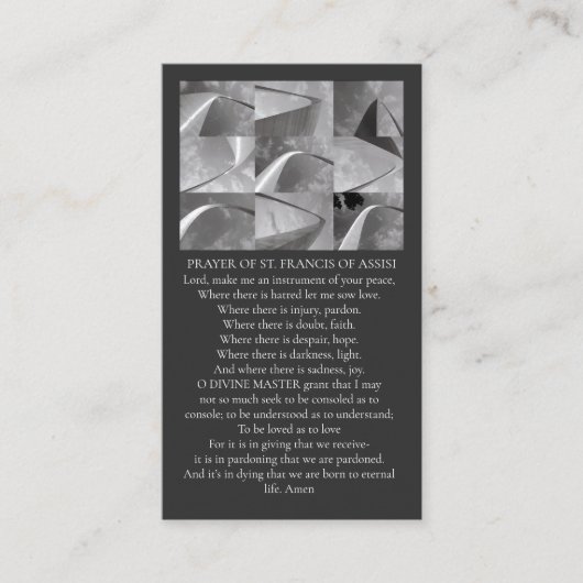 Geometric Design St Francios Prayer White Gray  名刺 (正面)